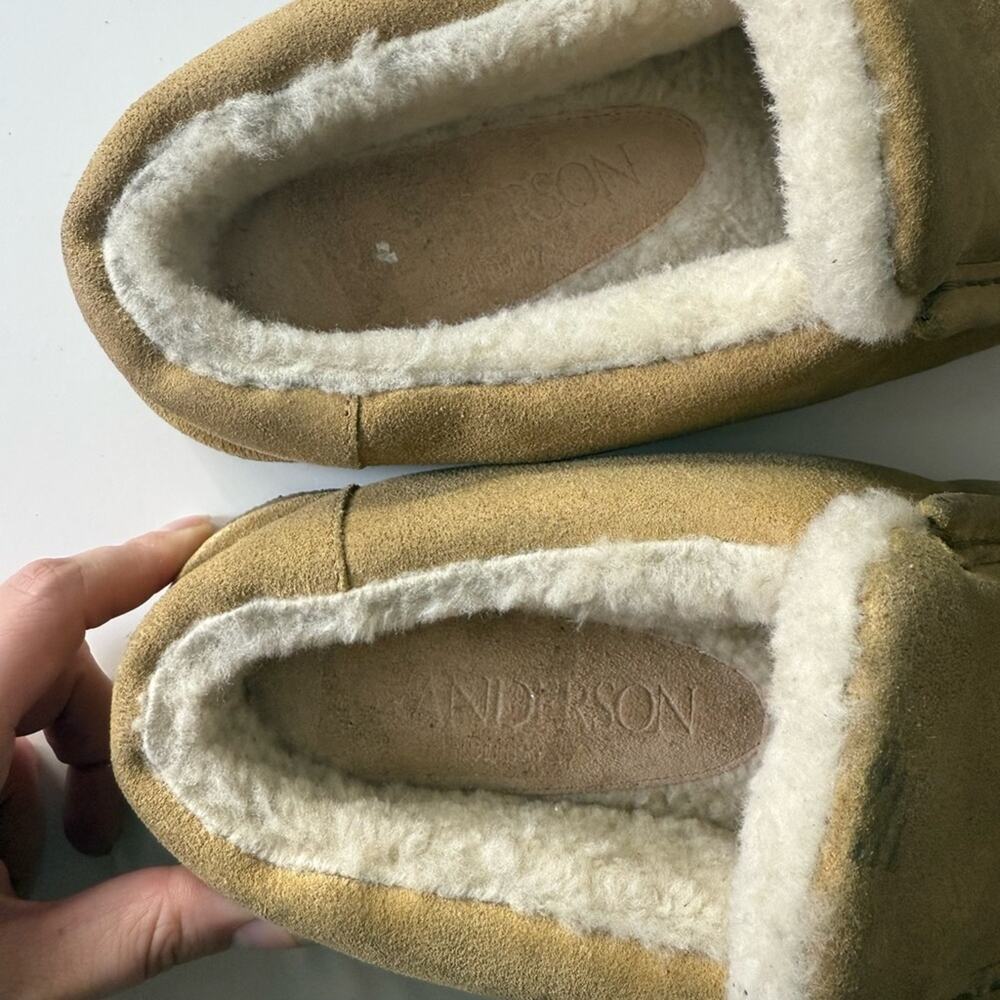 JW ANDERSON Shearling-Lined Suede Mules 37 - Picture 10 of 11